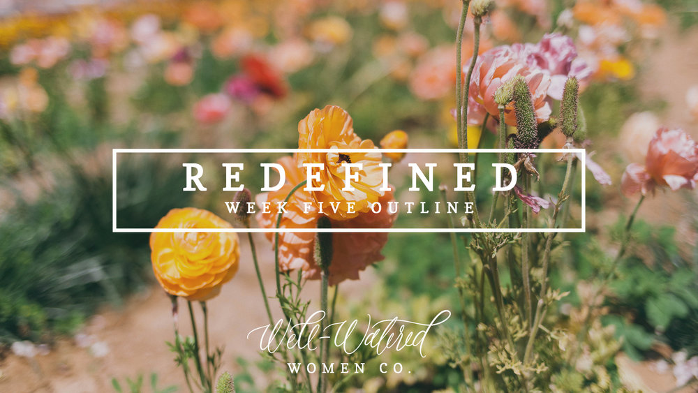   We are over halfway through Redefined as we begin week five today. You can follow along over on  Instagram , here on the Blog, and through  the Community Group on Facebook . Our sold-out  Redefined studies  will be back in stock this week!  