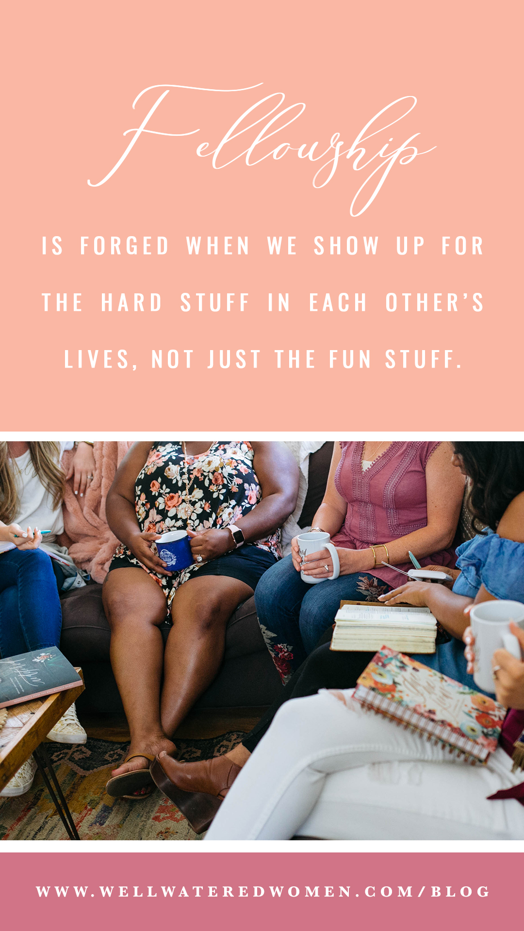 Fellowship is forged when we show up for the hard stuff in each other’s lives, not just the fun stuff. It allows other believers to get close enough to hold us spiritually accountable.