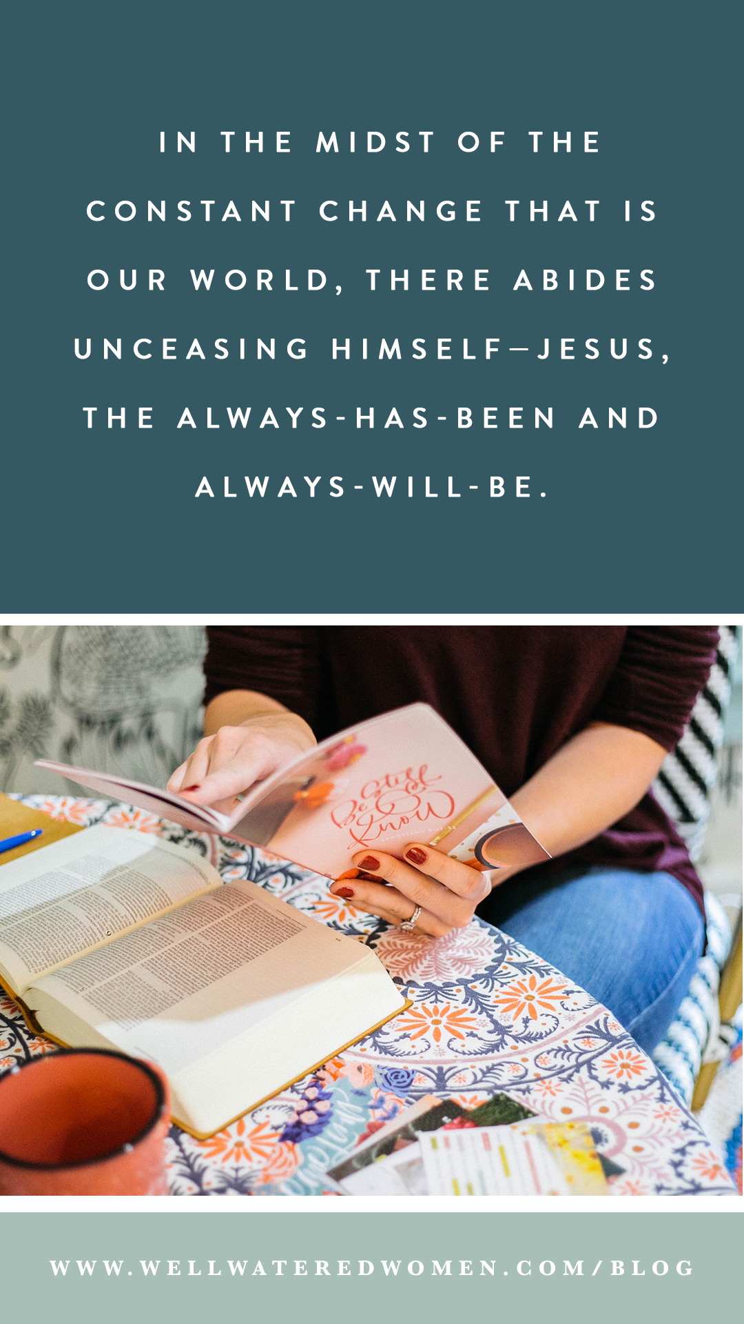 Unceasing Prayer: In the midst of the constant change that is our world, there abides Unceasing Himself—Jesus, the always-has-been and always-will-be. What’s more, we have access to Him at all hours of the day. We can come to him as often as we want; in fact, we were designed to do so.