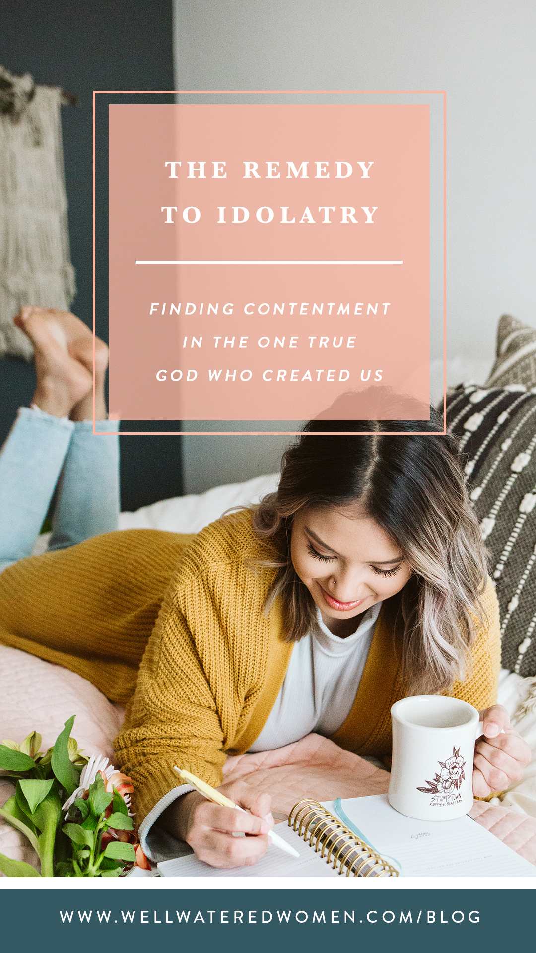The Remedy to Idolatry: By focusing on the character of God revealed in His Word, I show my heart the worthlessness of the things of the world I’m tempted to worship. When I understand that He is the God of all comfort (2 Corinthians 1:3–4), I realize the futility of turning to TV or food to comfort me. When I see that He provides me deep, soul rest from my striving (Matthew 11:28–30), it puts the desire for physical rest in its proper place. When I realize that everything good comes from Him, and apart from Him I have nothing (Psalm 16:2, 11), it reminds me that true joy can only be found abiding in Him.