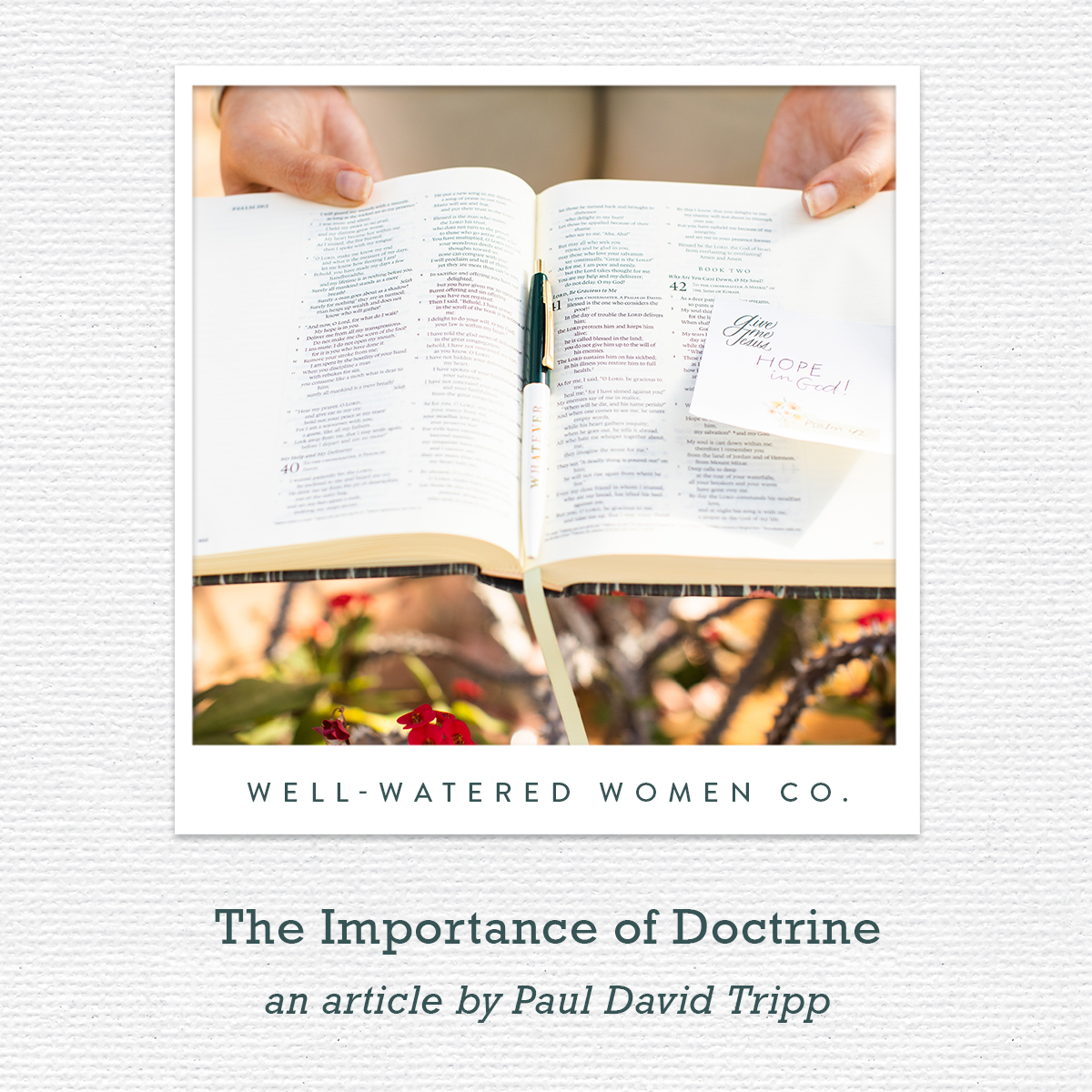 The Importance of Doctrine - an Article from Well-Watered Women