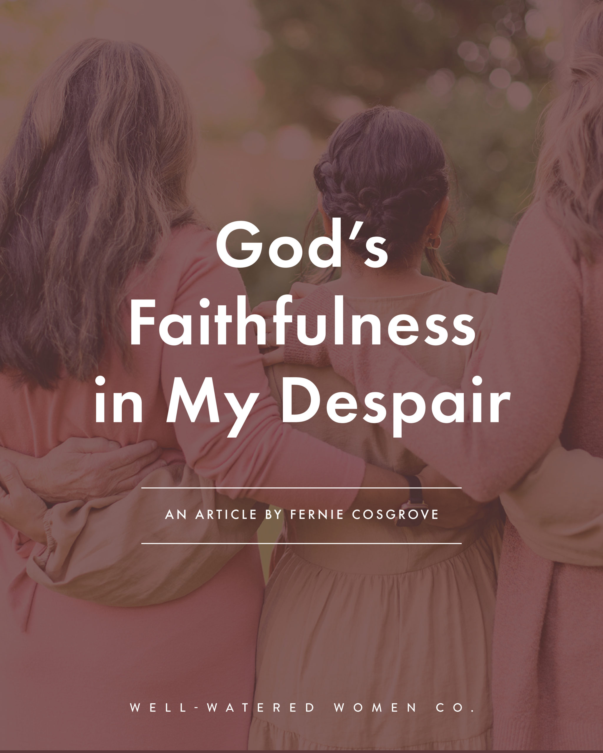 God's Faithfulness in My Despair - an article from Well-Watered Women
