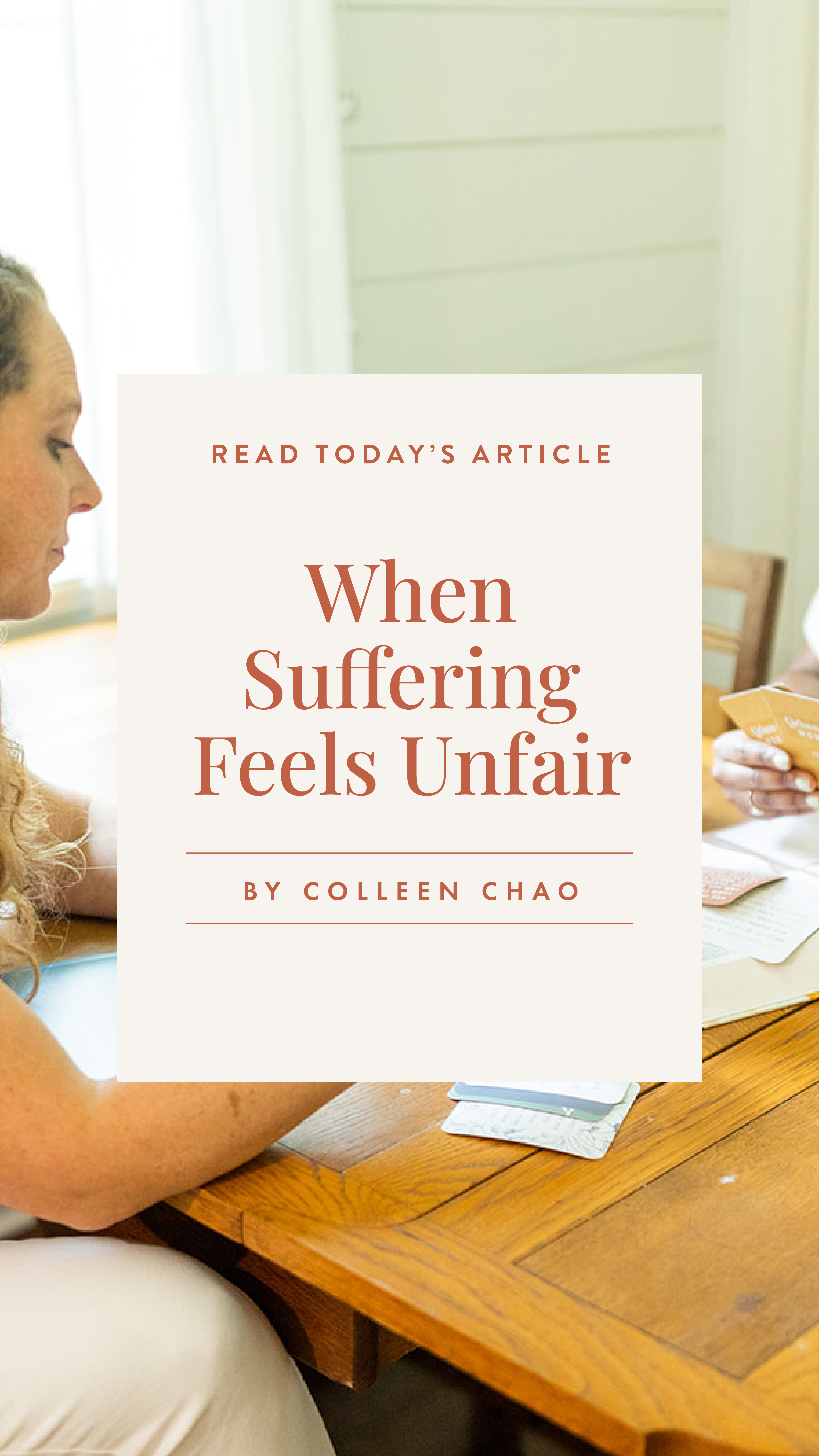 When Suffering Feels Unfair - an article by Well-Watered Women - story