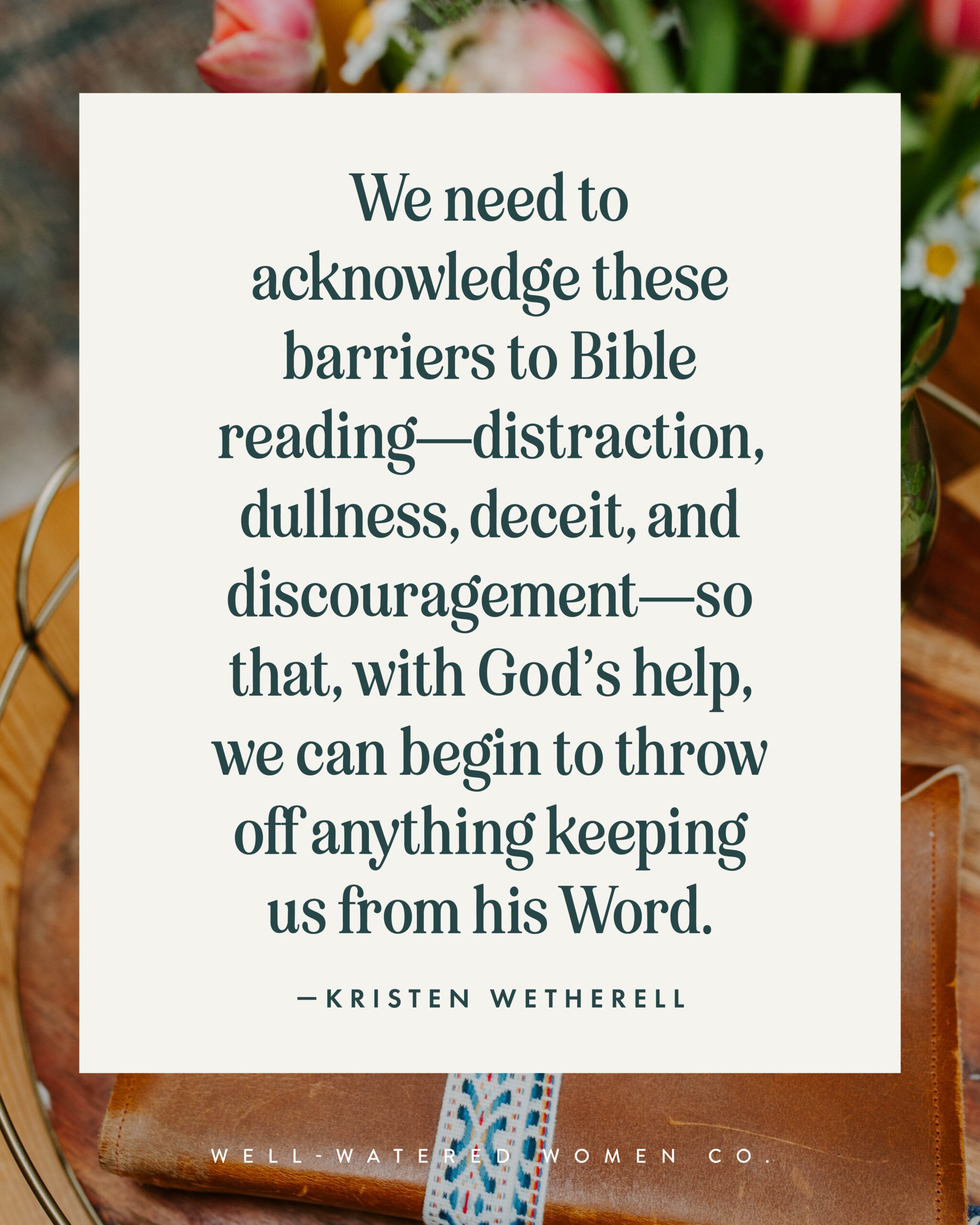 Why Don't I Read My Bible? - an article from Well-Watered Women - quote
