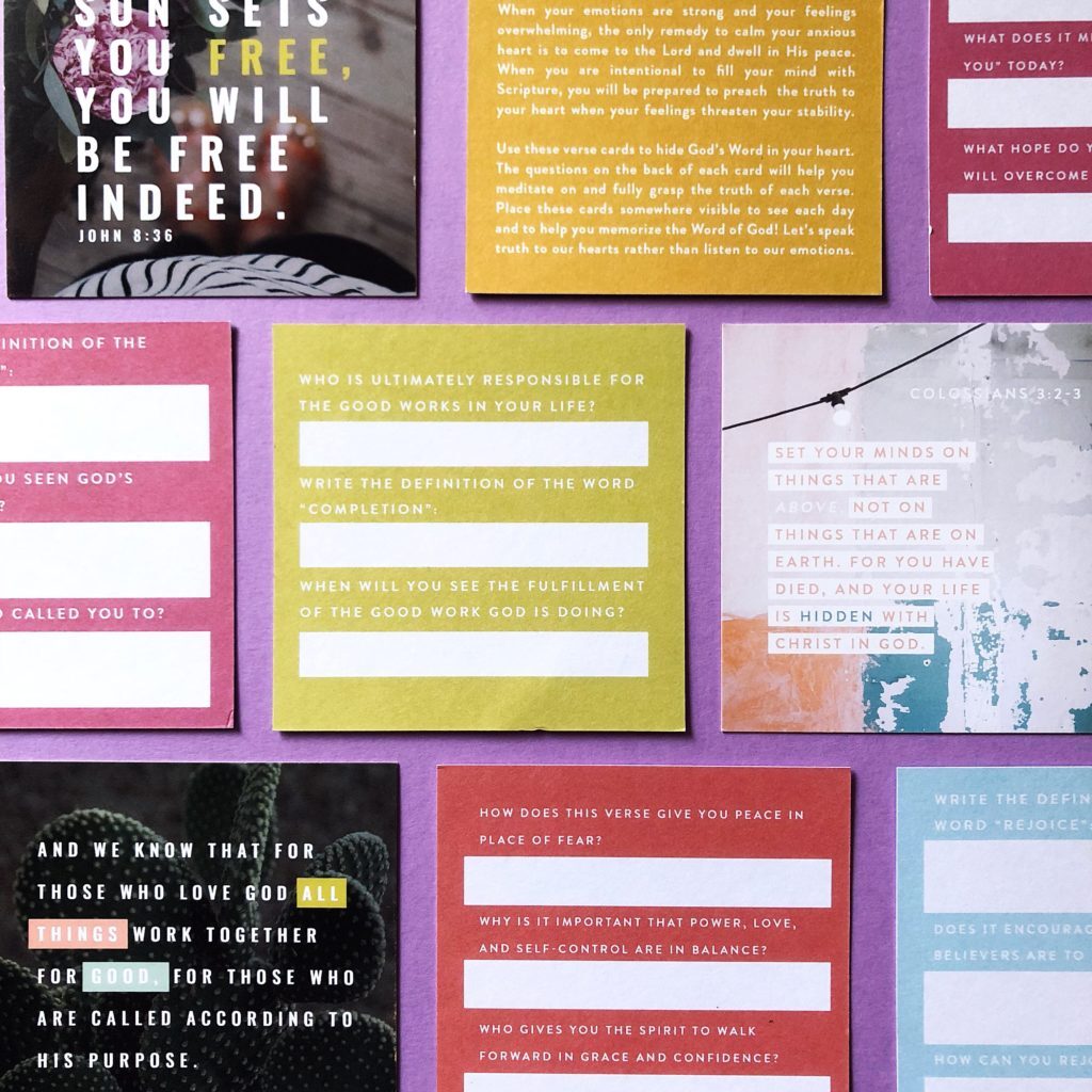 Cards to help with scripture memory